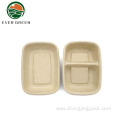 Disposable Bento Food 2 Compartment Paper Rectangle Tray